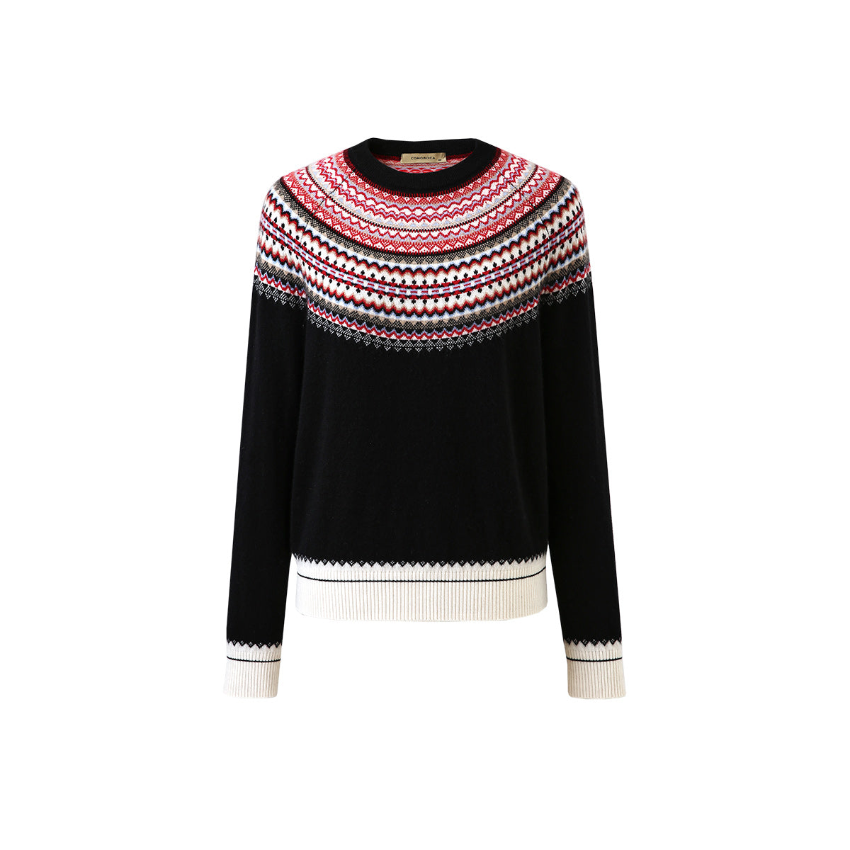 100% Cashmere Nordic-Inspired Knit Sweater