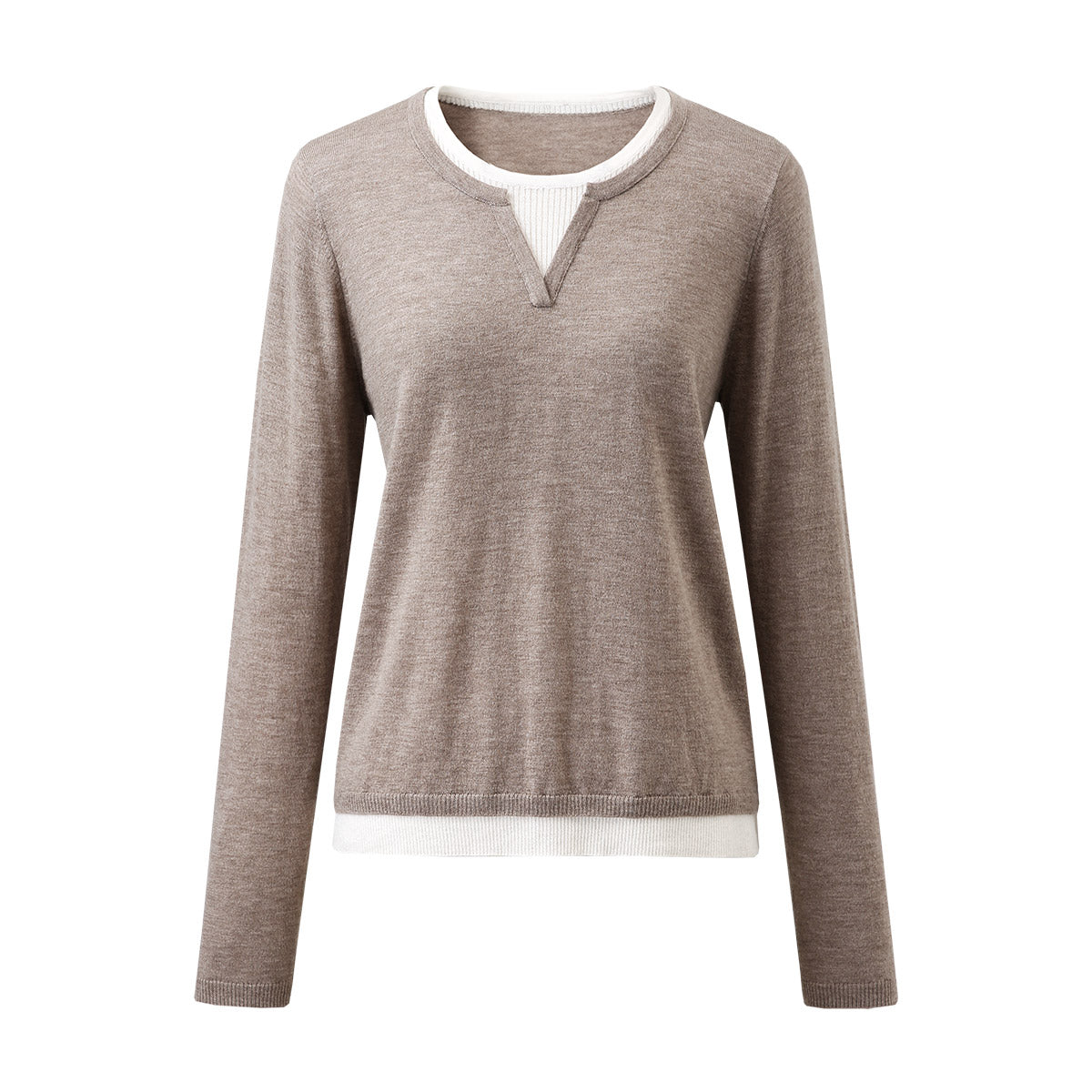 100% Wool Layered Look Pullover Sweater