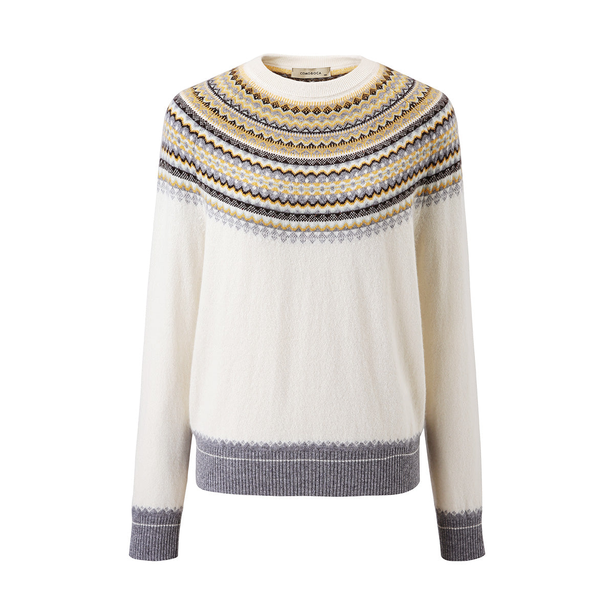 100% Cashmere Nordic-Inspired Knit Sweater