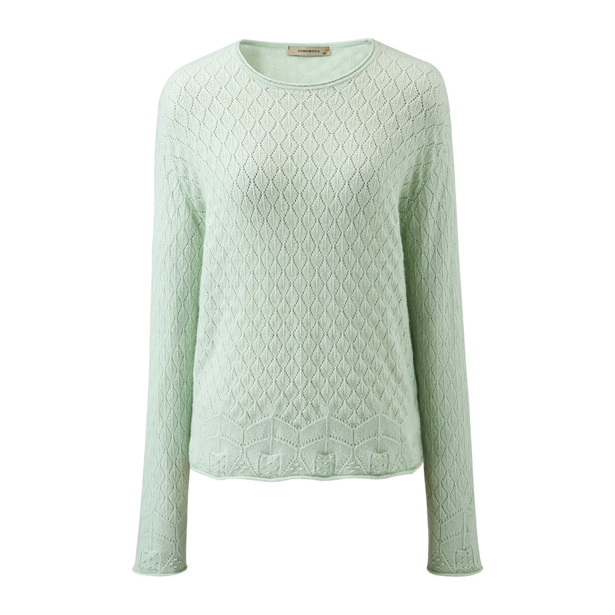 100% Cashmere Diamond Pattern Pullover Sweater