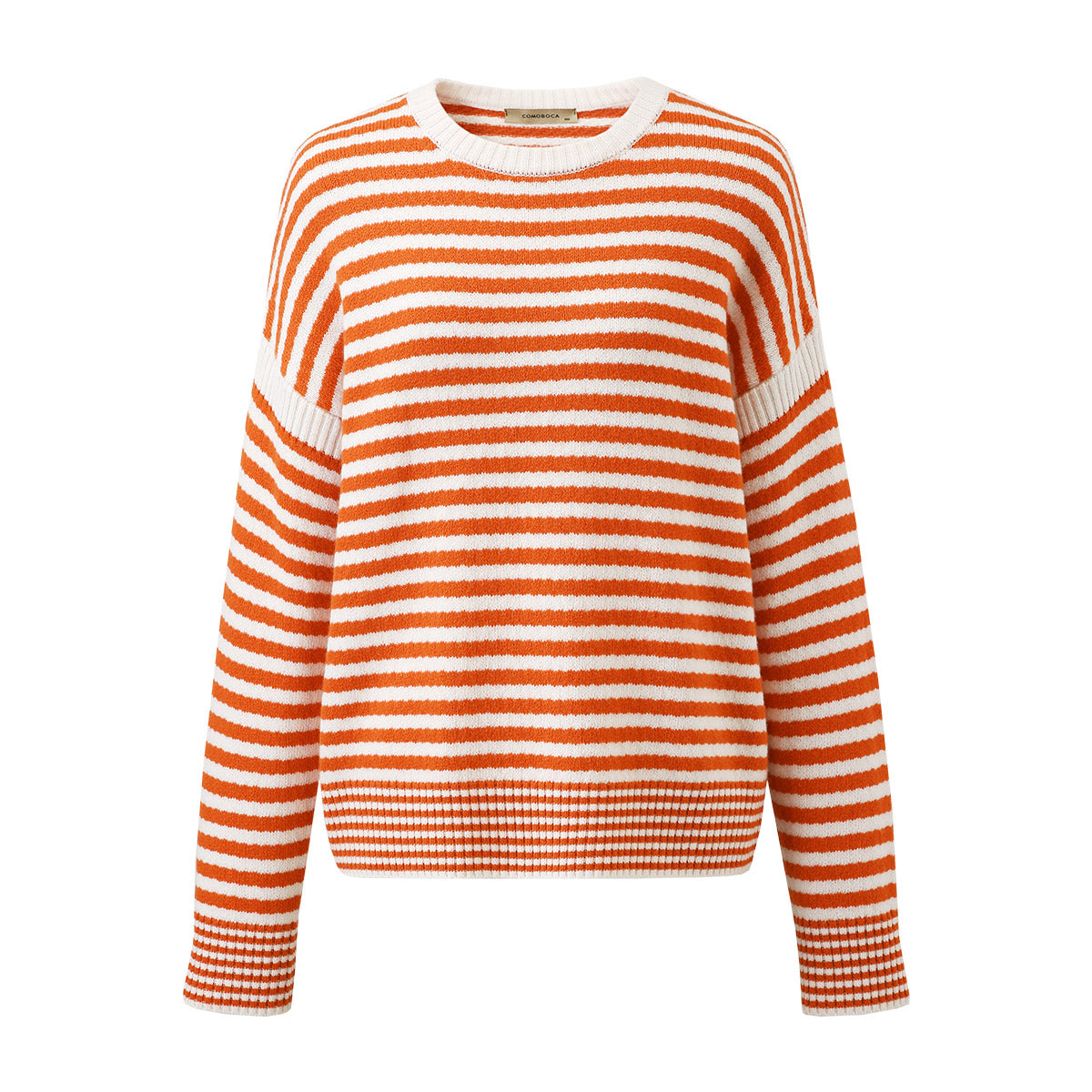 100% Wool Striped Knitted Pullover Sweater