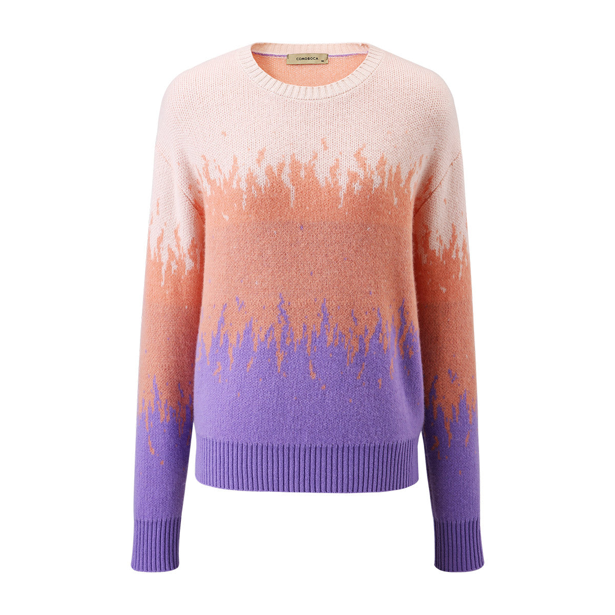 100% Cashmere Ombre Gradient Color Knit Sweater