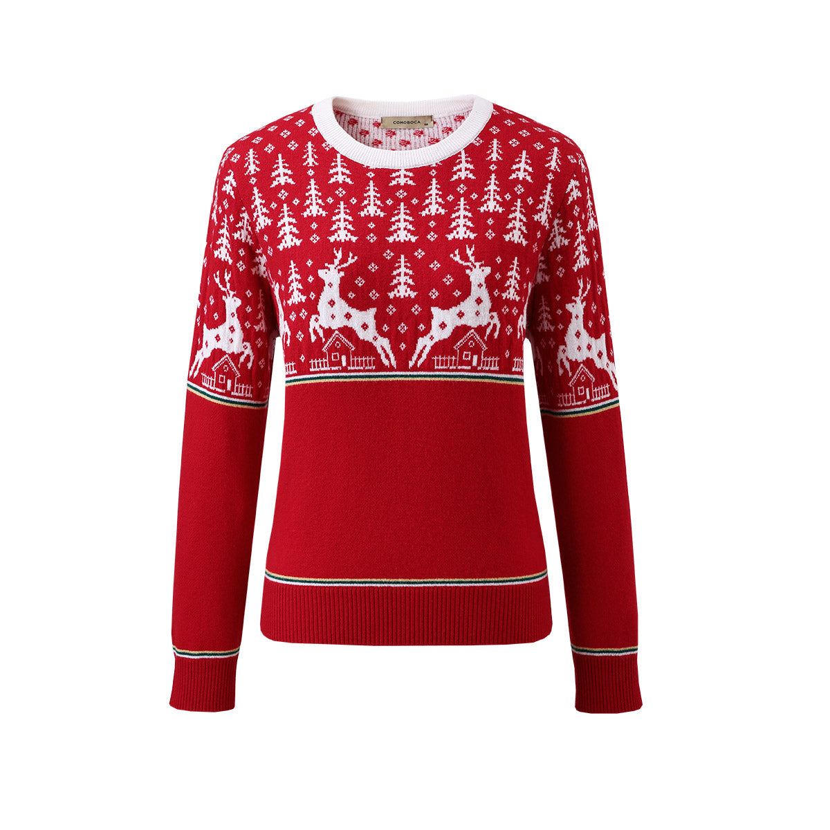 100% Wool Womens Reindeer Knit Sweater