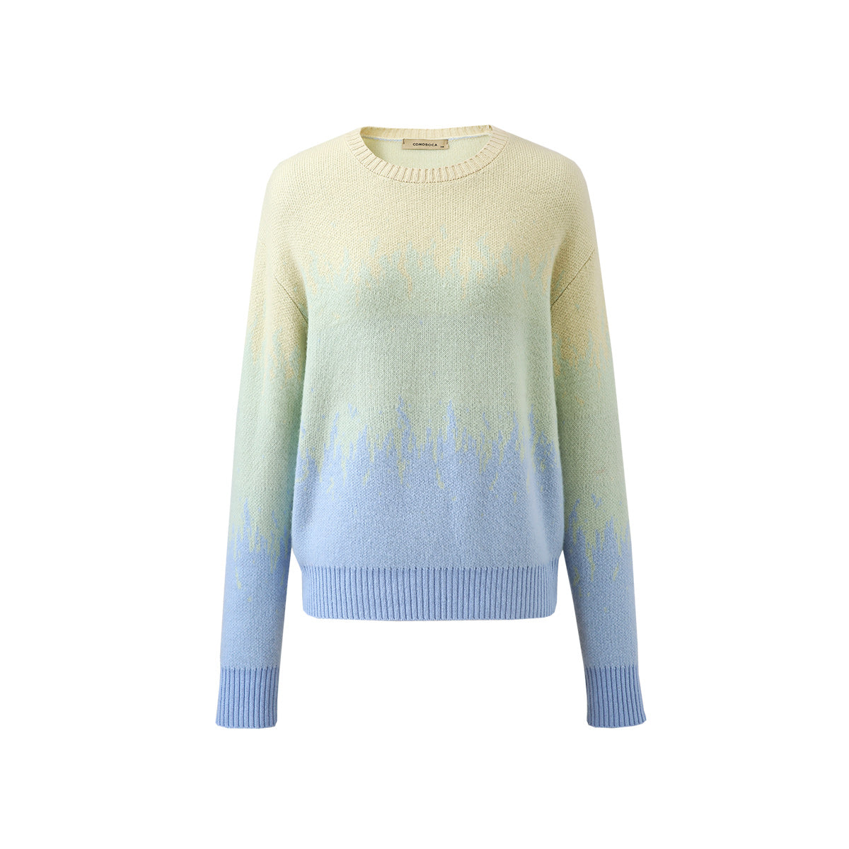 100% Cashmere Ombre Gradient Color Knit Sweater