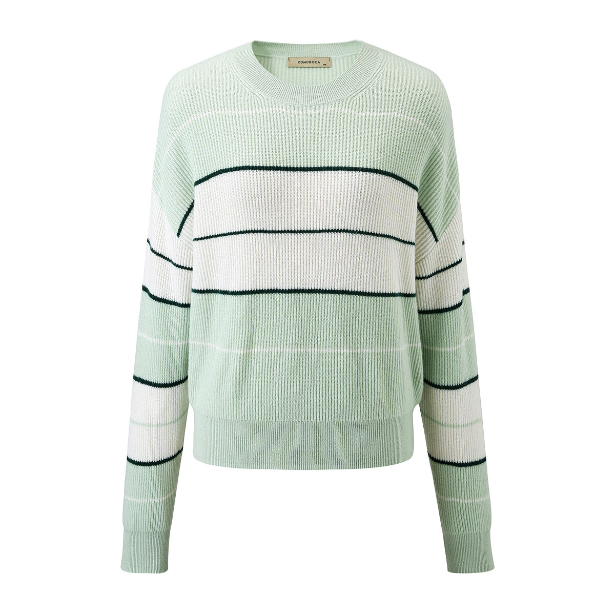 100% Cashmere Casual Striped Crewneck Sweater