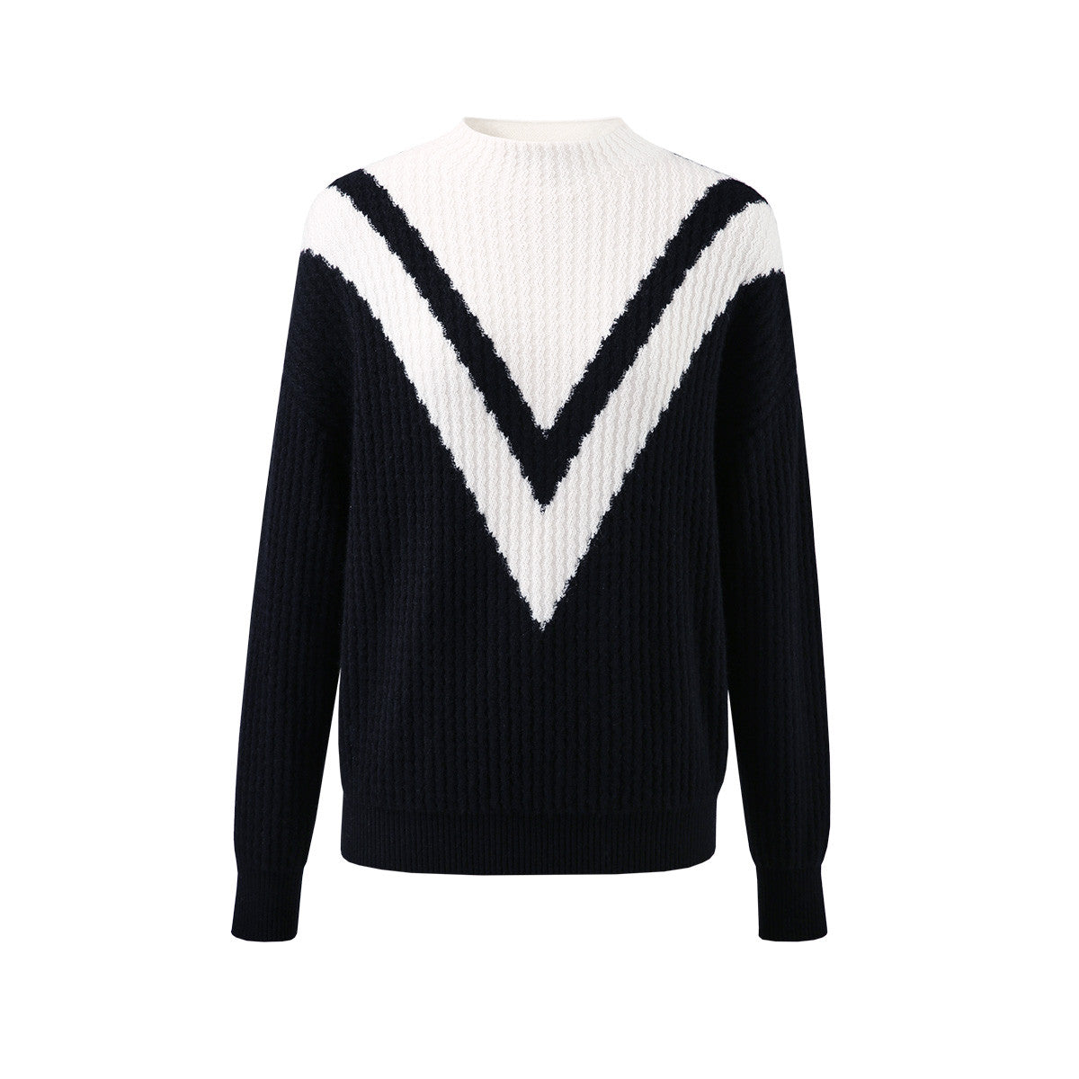 100% Cashmere Mock Neck Knitted Sweater