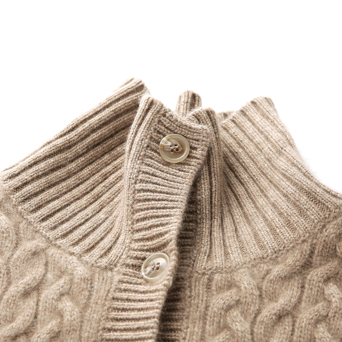 100% Cashmere Cable Knit Cardigan with Pockets