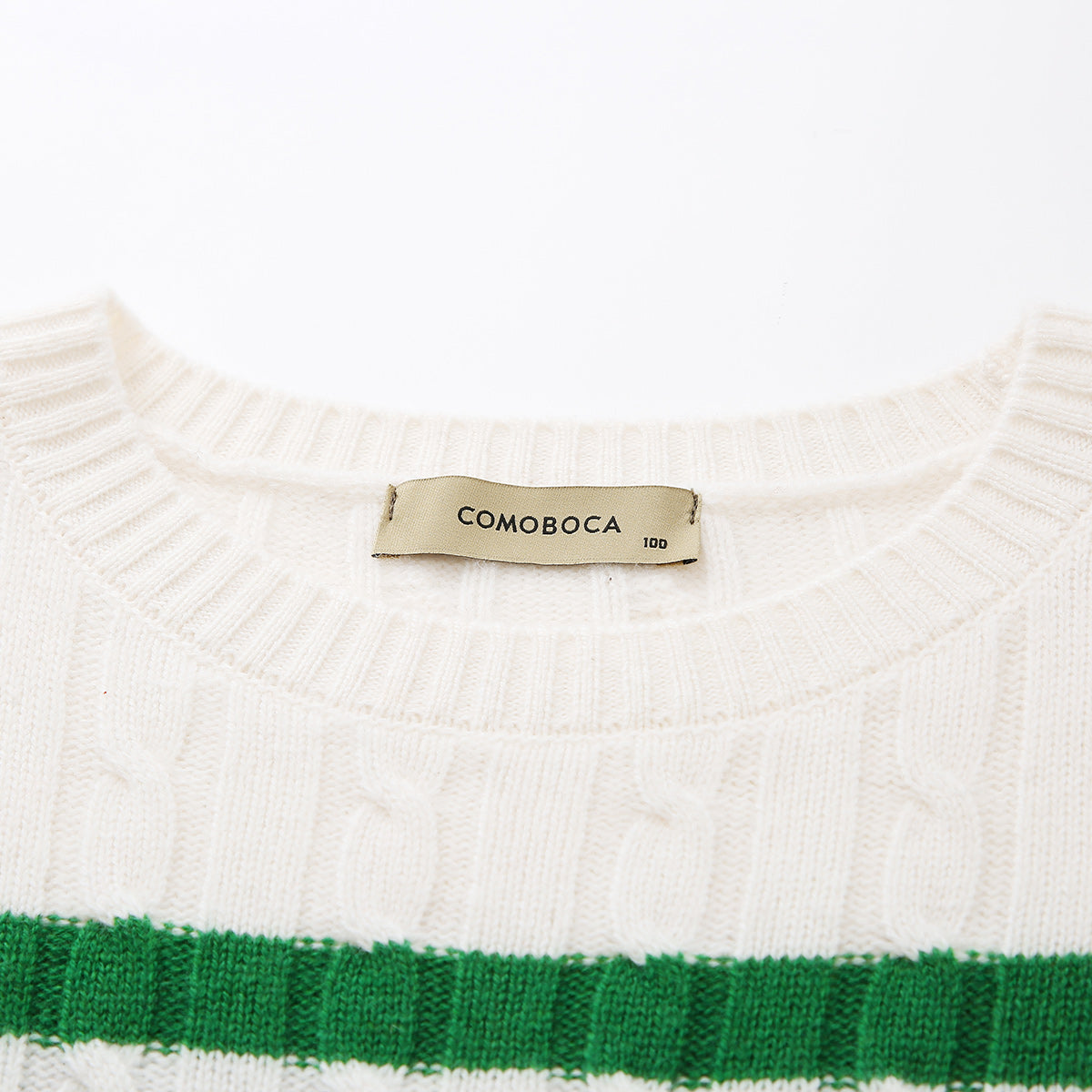 100% Wool Colorful Striped Cable Knit Sweater