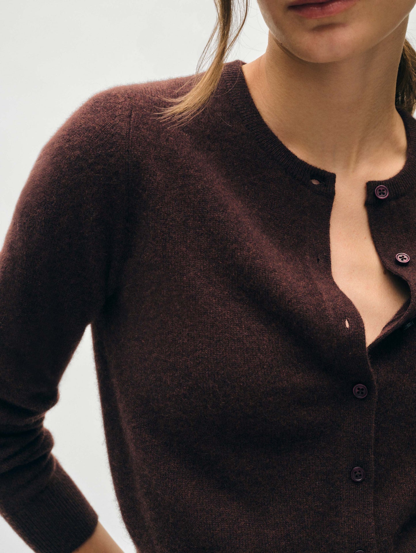 Cashmere Button Crewneck Cardigan