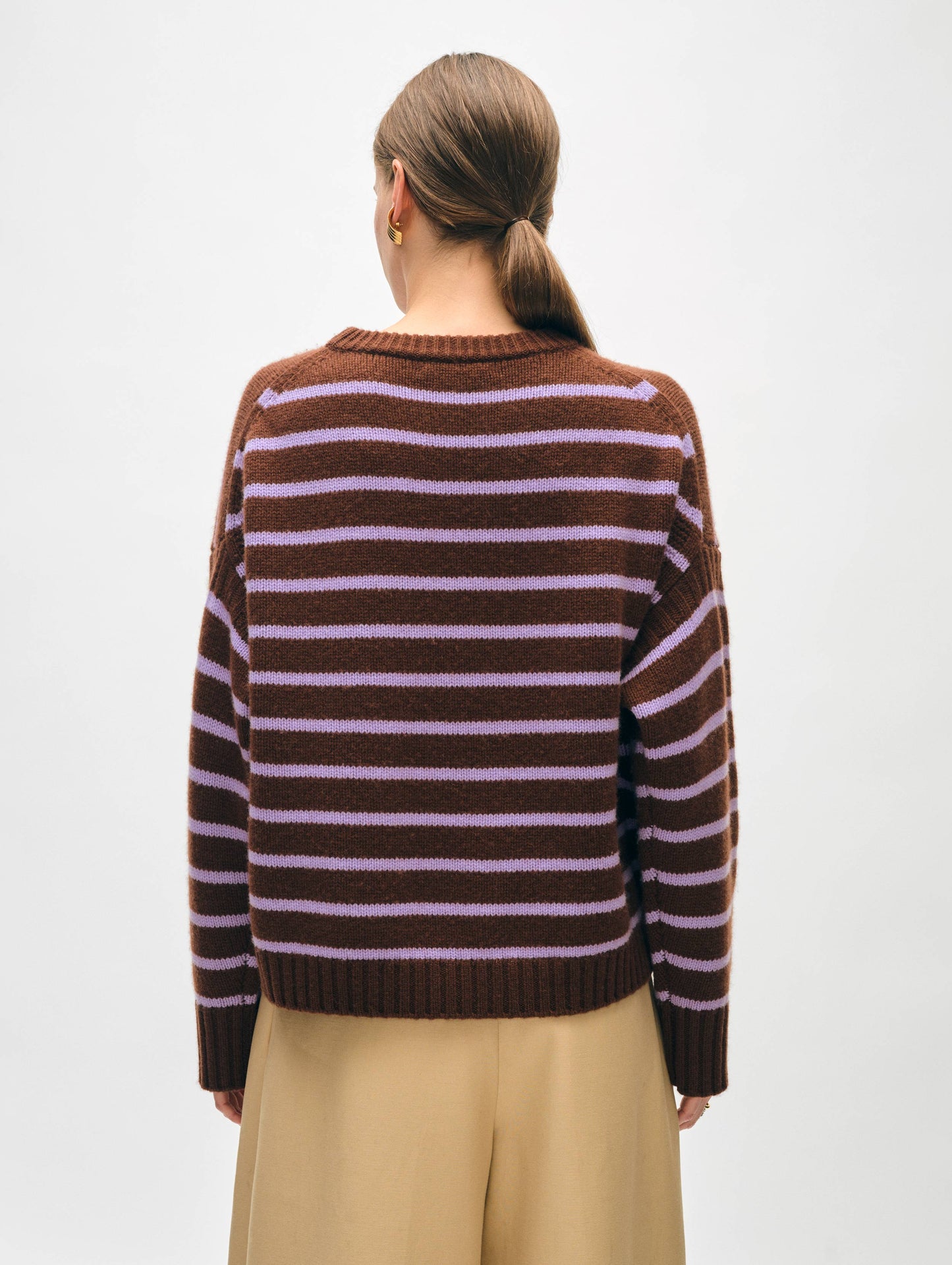 Merino Cashmere Striped Crewneck