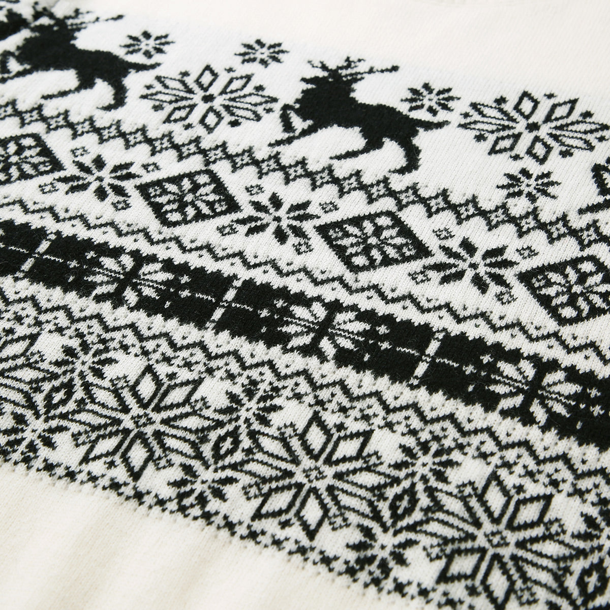 100% Cashmere Classic Nordic Reindeer Knit Sweater