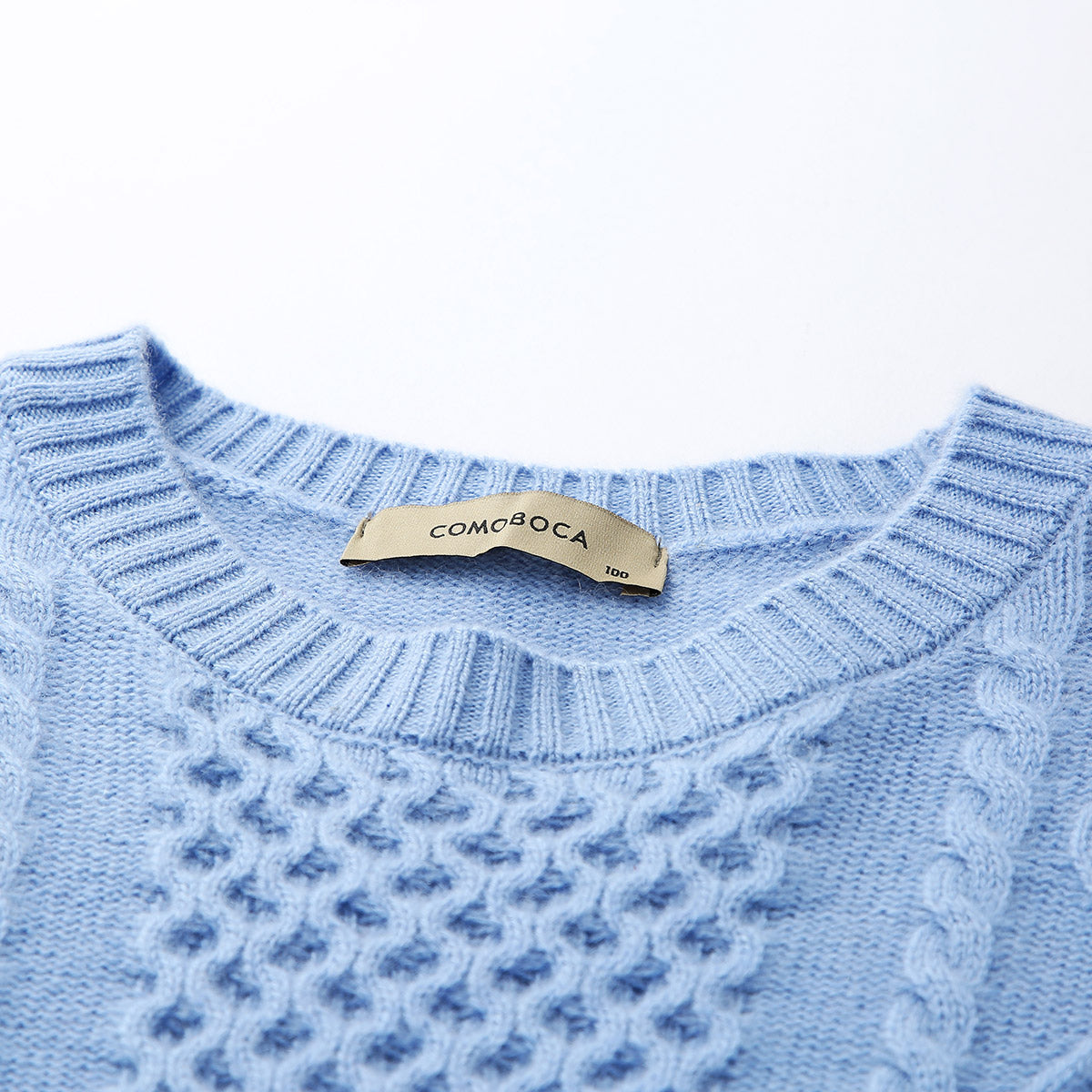 100% Cashmere Colorblock Cable Knit Sweater