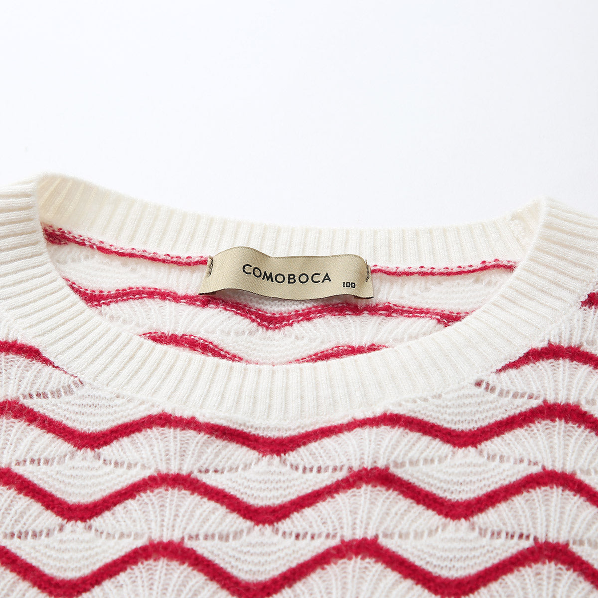 100% Cashmere Wave Pattern Knit Sweater