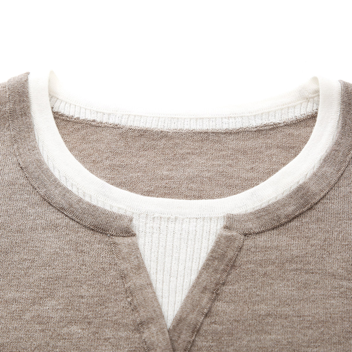 100% Wool Layered Look Pullover Sweater