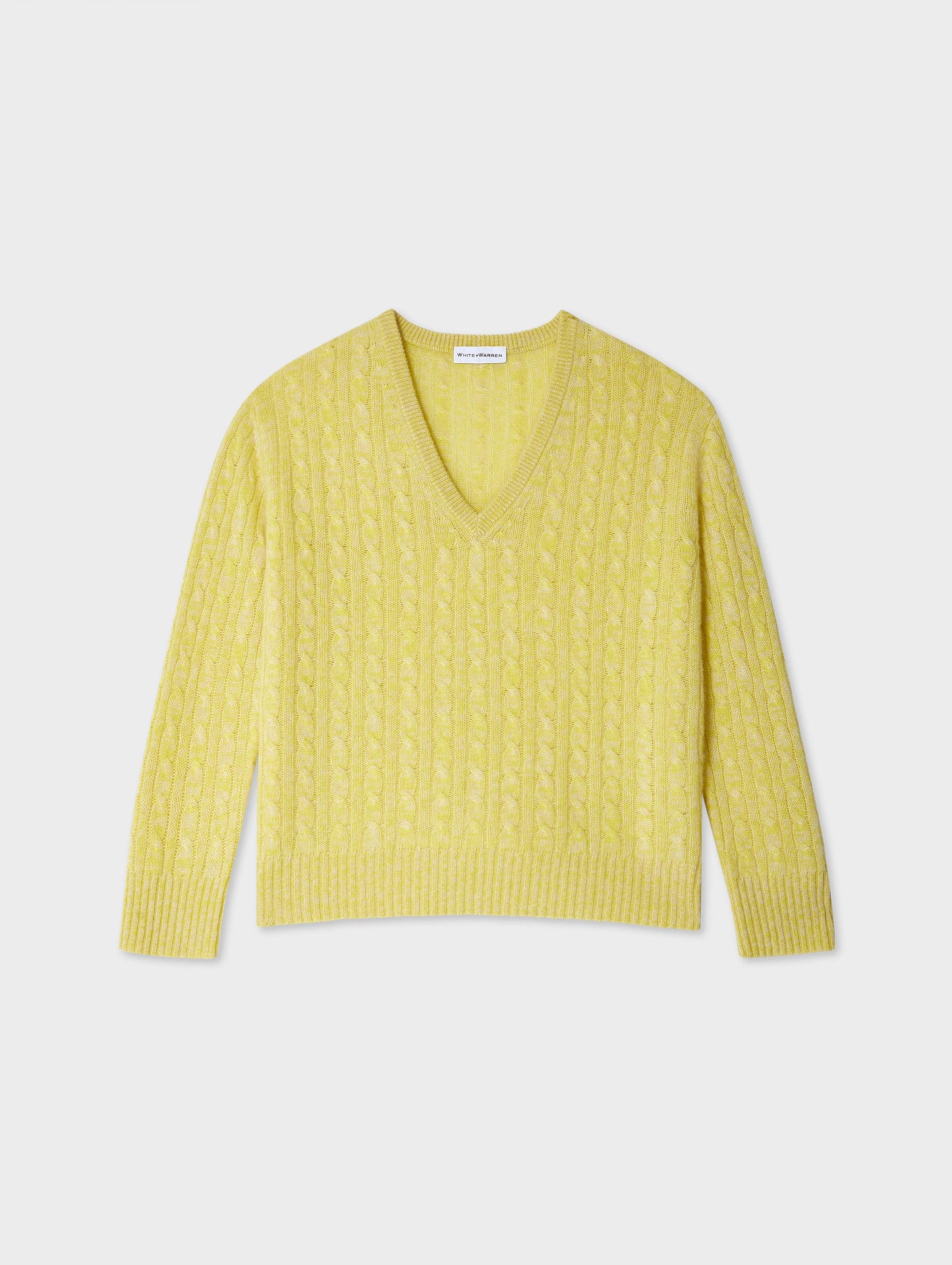 Cashmere Cable Knit V Neck