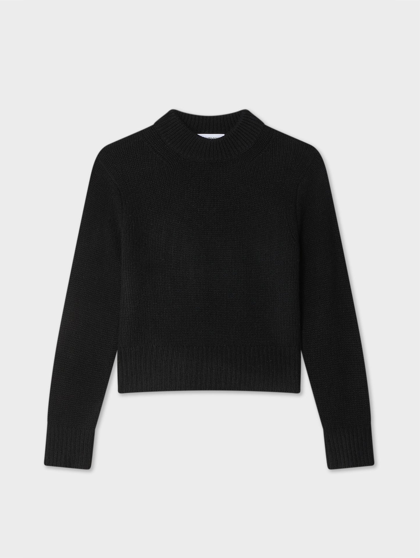 Cashmere Wide Rib Trim Crewneck