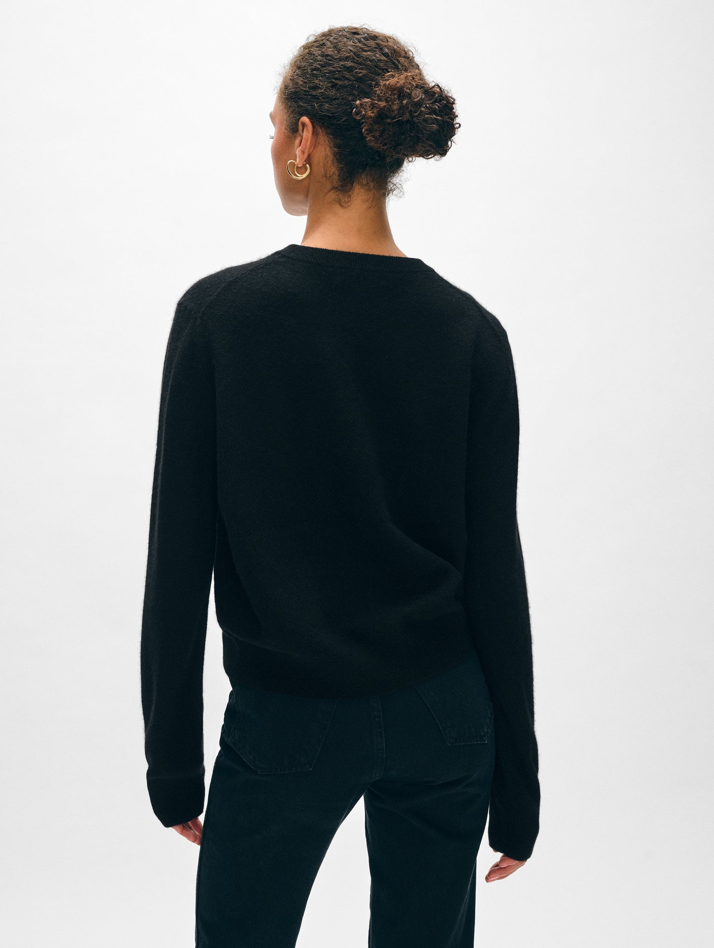 Cashmere Mini Heart Sleeve Crewneck