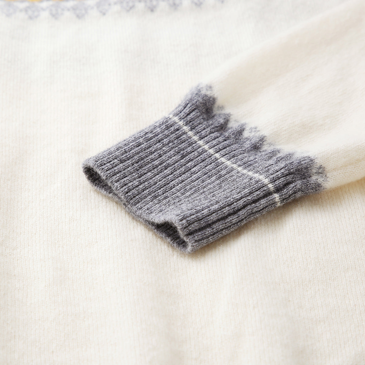 100% Cashmere Nordic-Inspired Knit Sweater