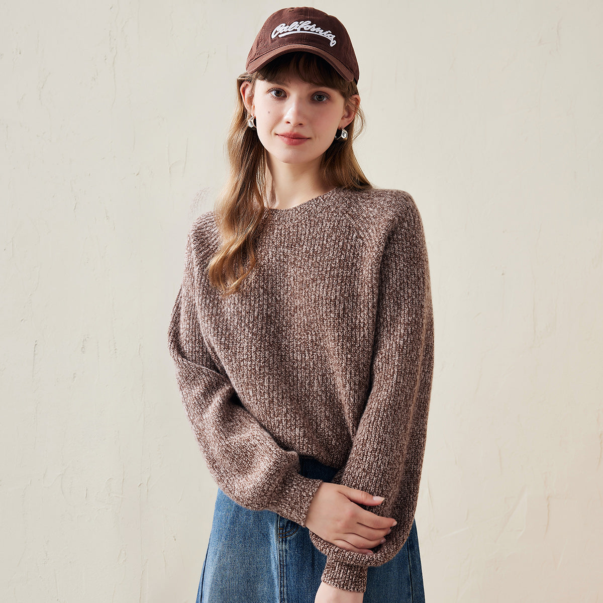 100% Wool Cozy Knitted Pullover Sweater