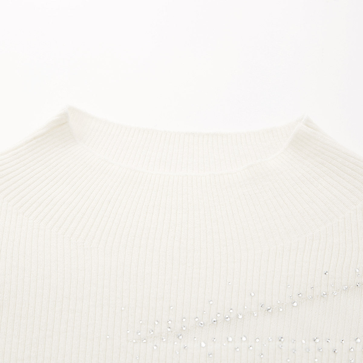 100% Wool Cozy Ribbed Mock Neck Sweater