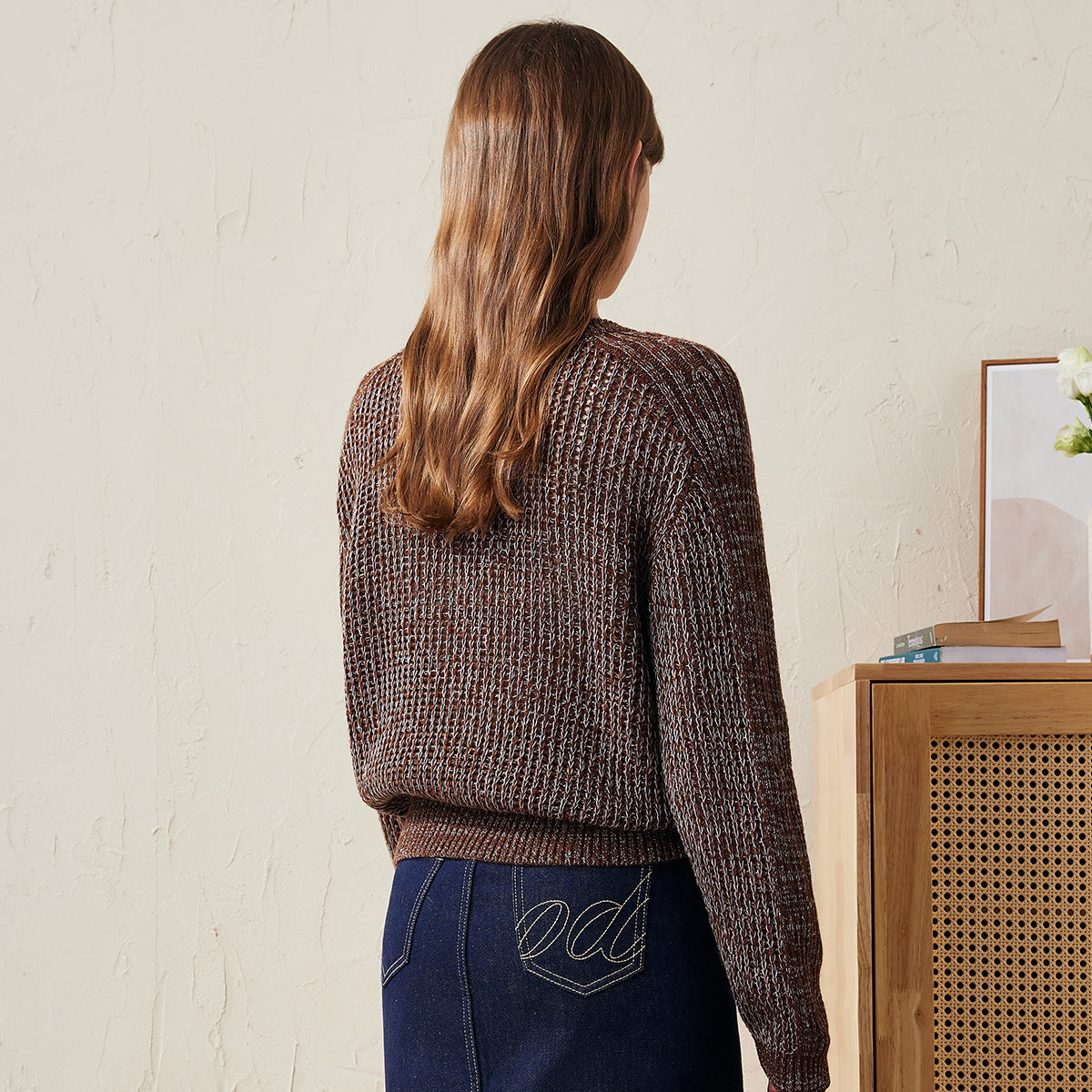 100% Wool Cozy Ribbed Knitted Sweater