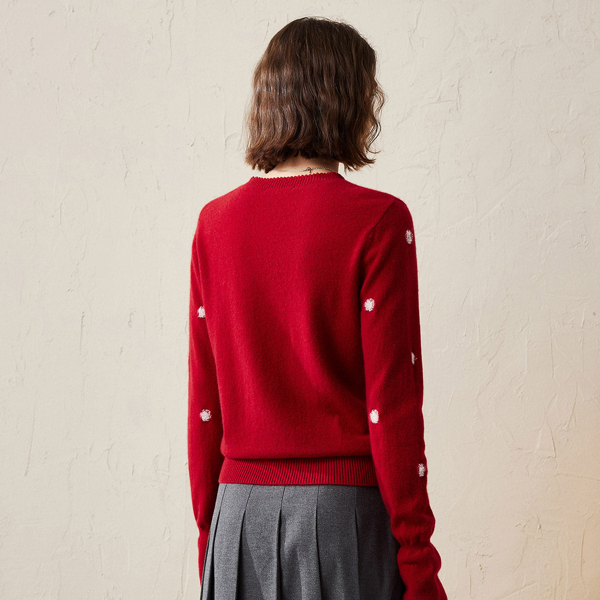 100% Cashmere Cozy Polka Dot Sweater