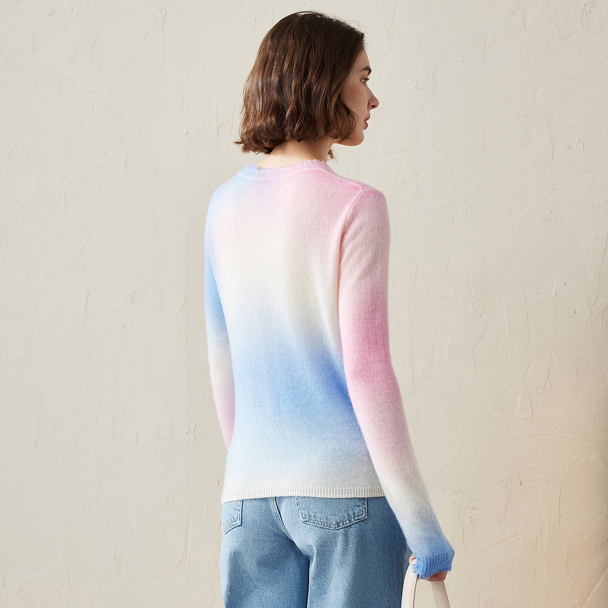 100% Cashmere Soft Gradient Ombre Cashmere Sweater