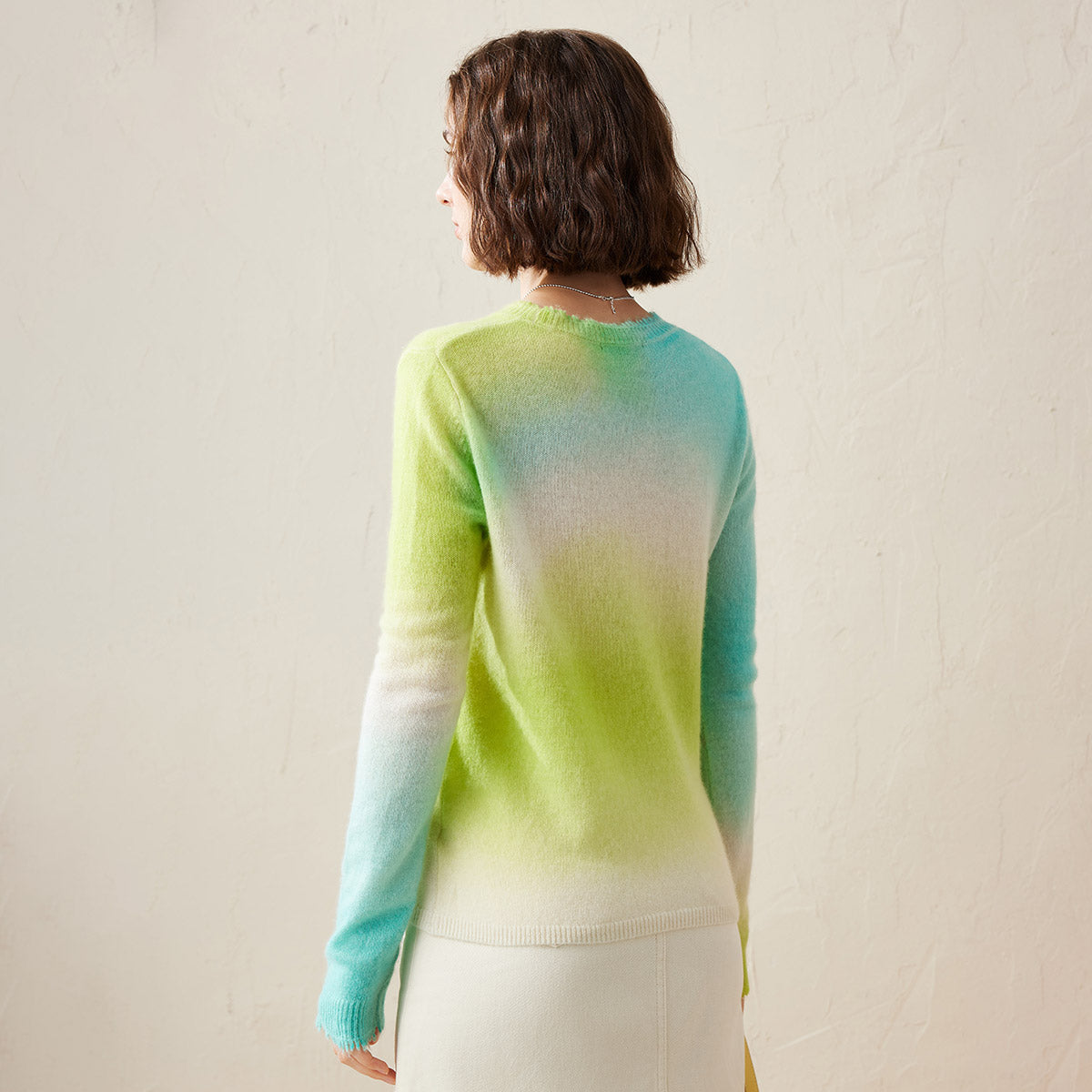 100% Cashmere Soft Gradient Ombre Cashmere Sweater