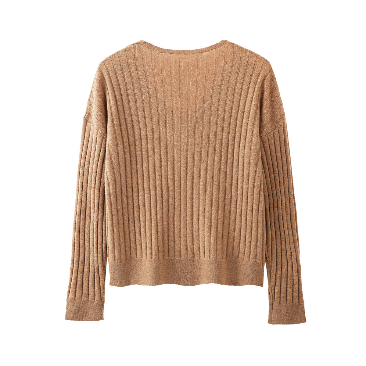 100% Cashmere Womens Cozy Ribbed V-Neck Sweater