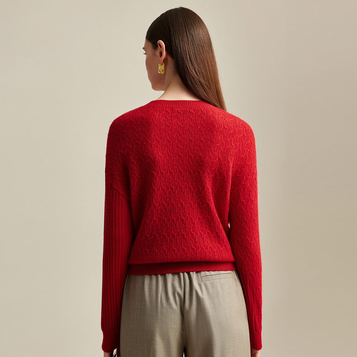 100% Cashmere Luxurious Cable Knit Sweater