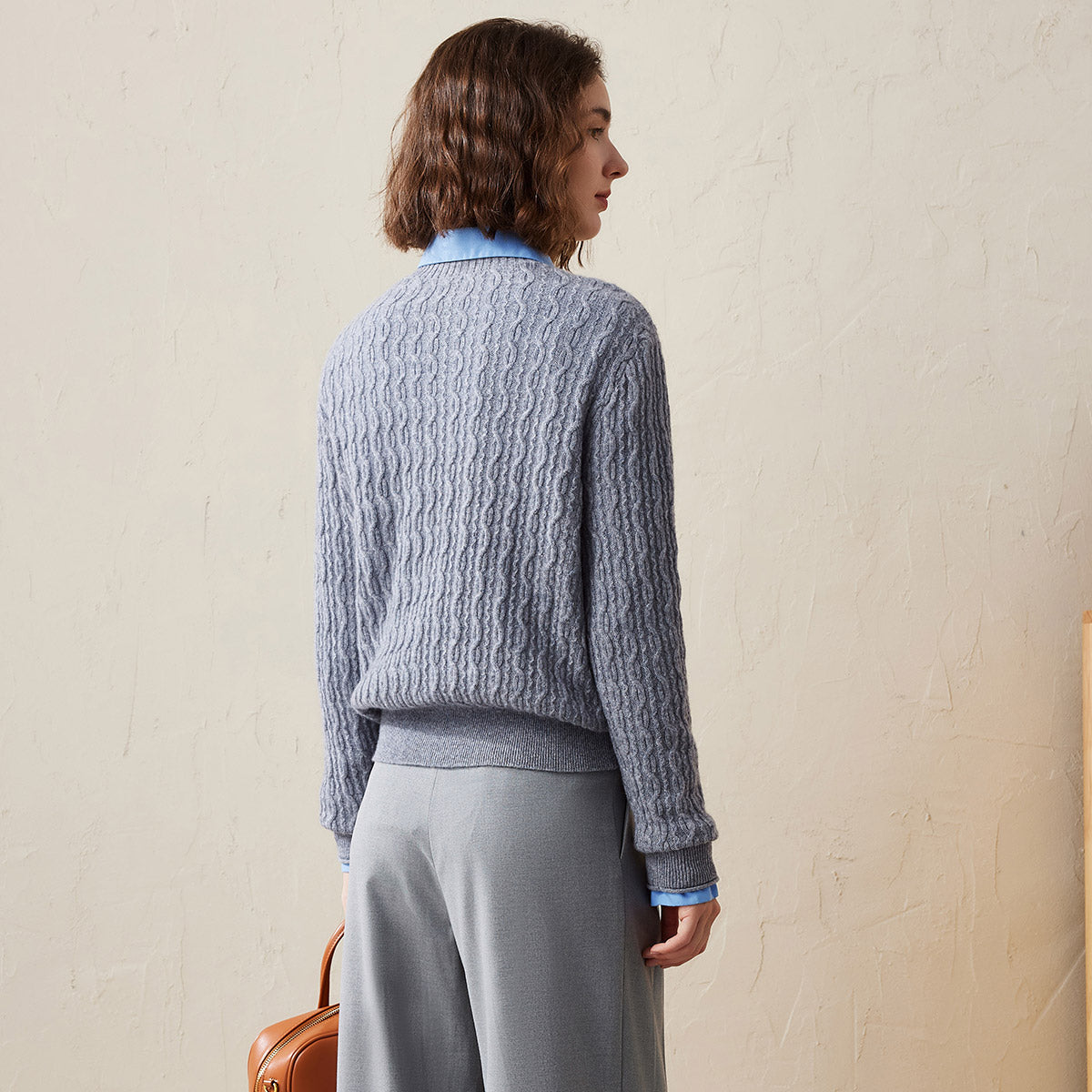 100% Cashmere Classic Cable Knit Sweater