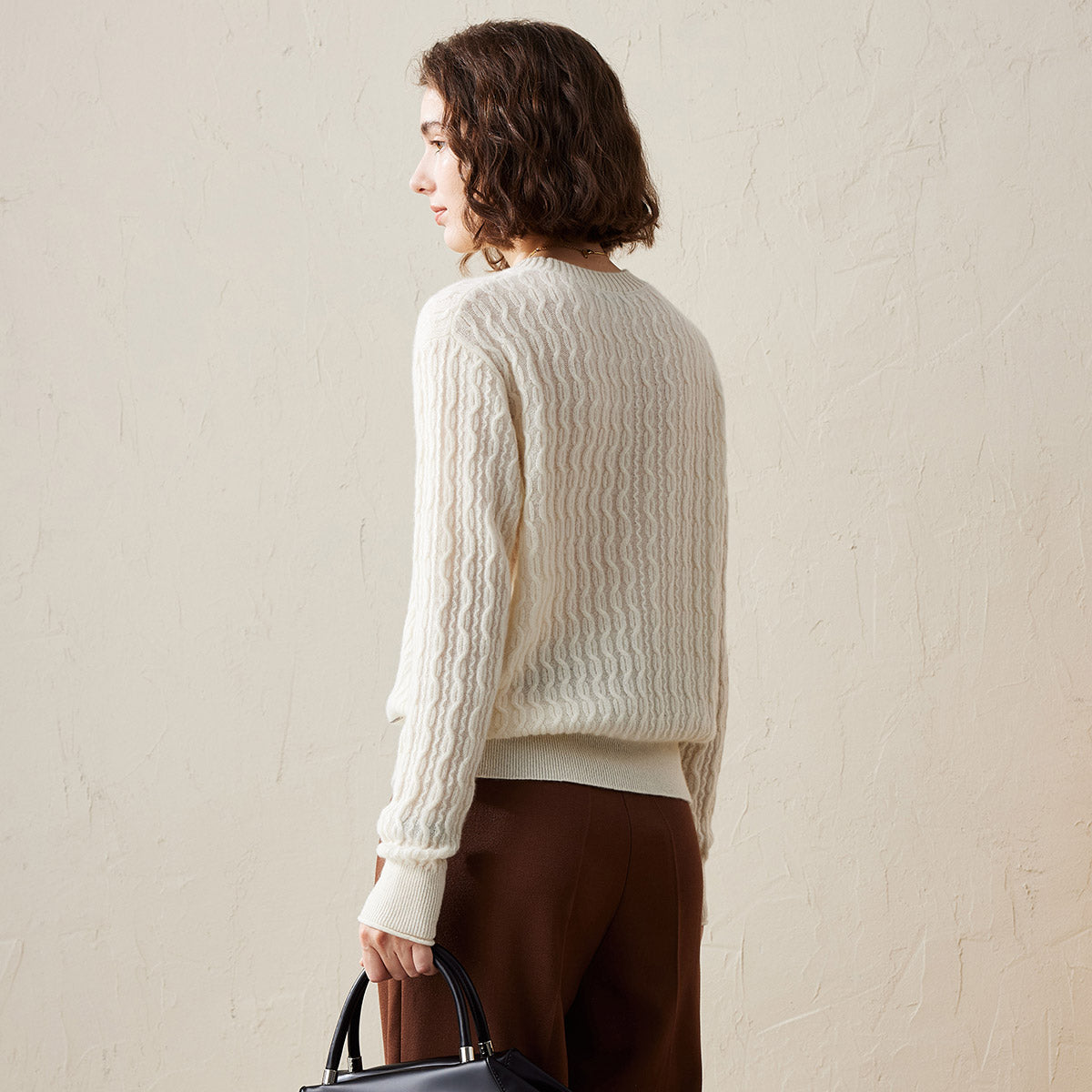 100% Cashmere Classic Cable Knit Sweater