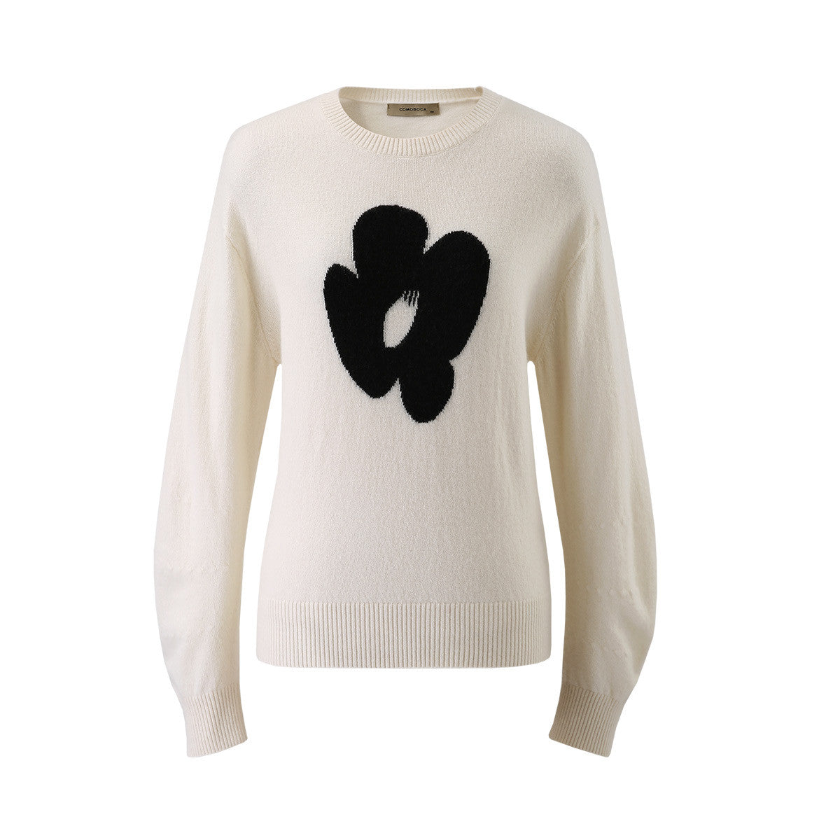 100% Cashmere Elegant Floral Knit Sweater