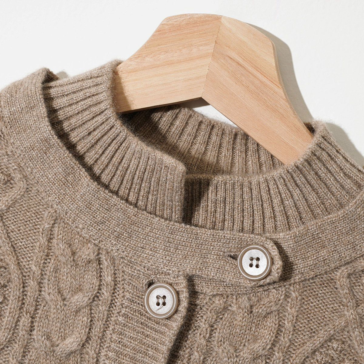 100% Cashmere Elegant Cable Knit Cardigan