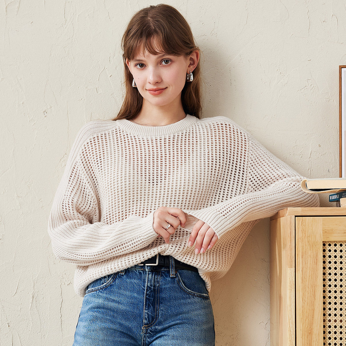 100% Wool Cozy Ribbed Knitted Sweater