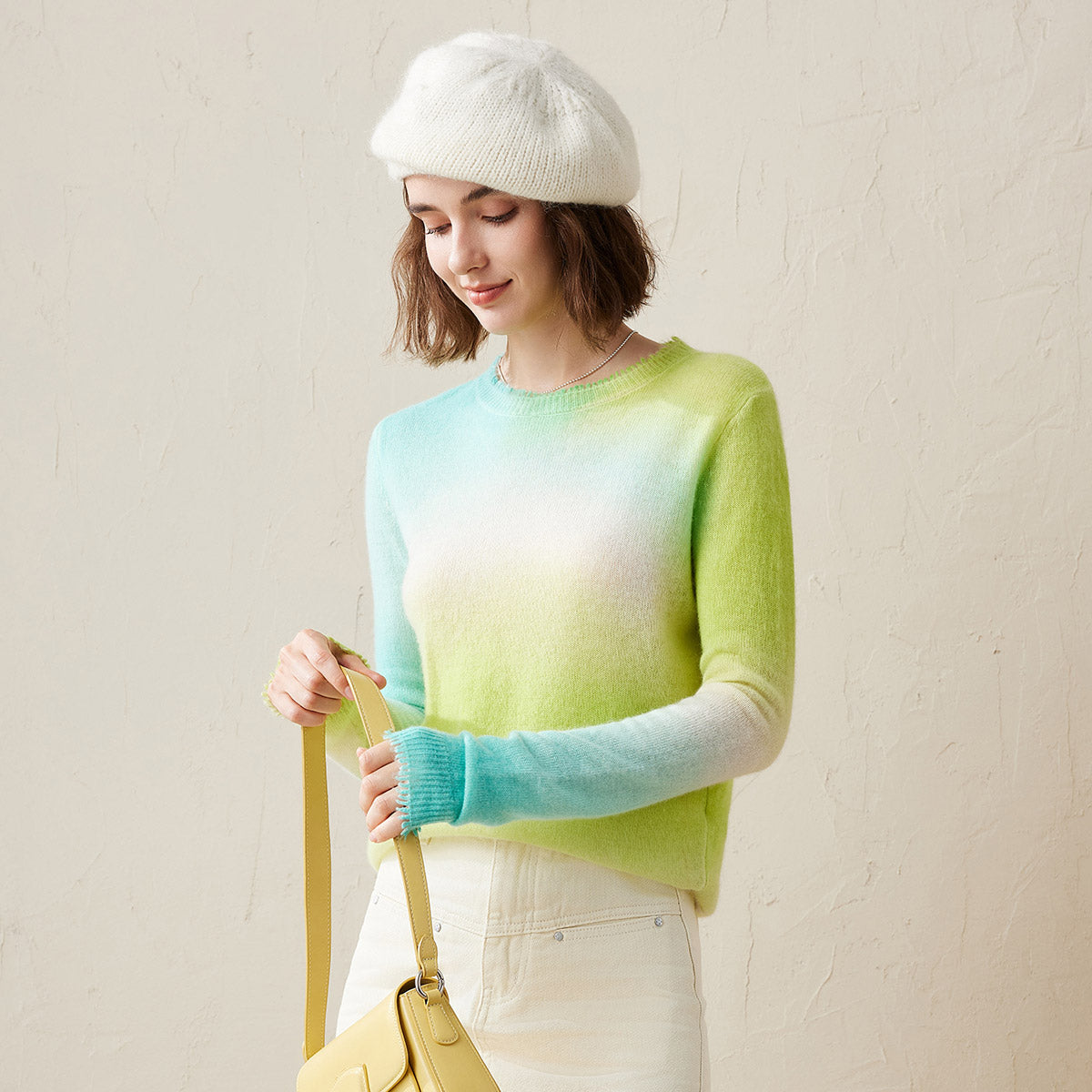 100% Cashmere Soft Gradient Ombre Cashmere Sweater