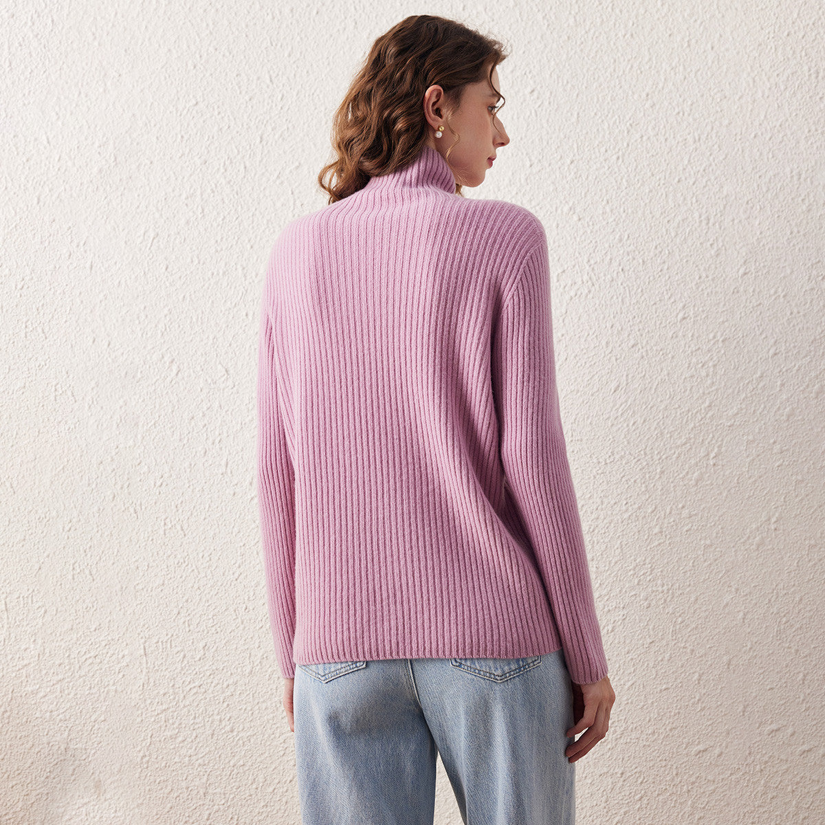 100% Wool All-in-One Knit Turtleneck Sweater