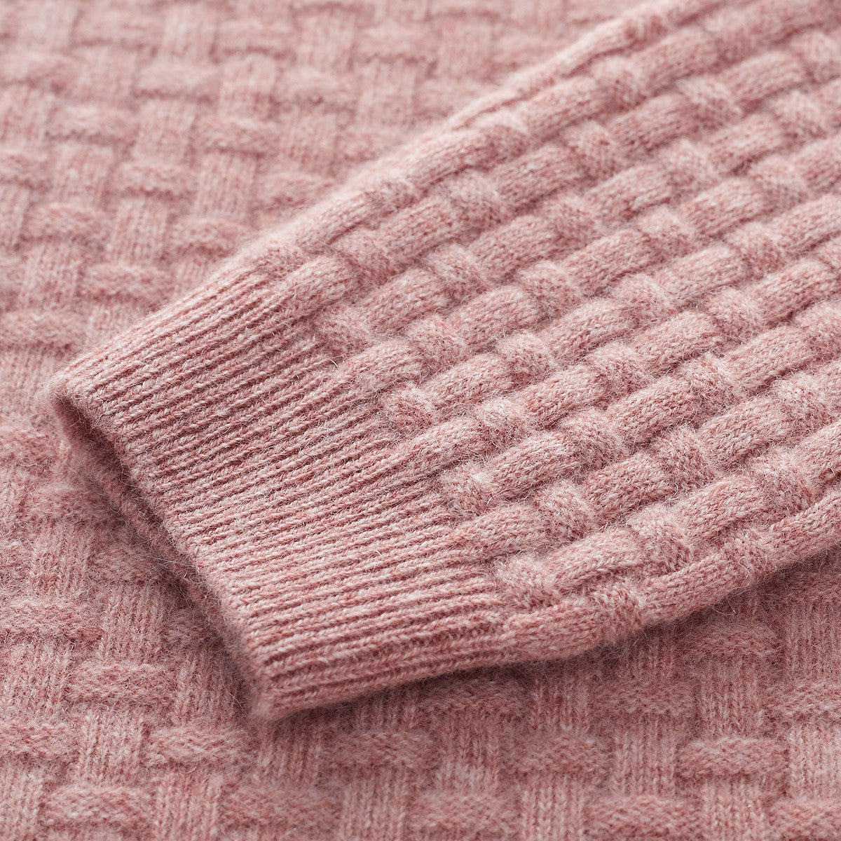 100% Cashmere Round Neck Ribbed Knit Sweater