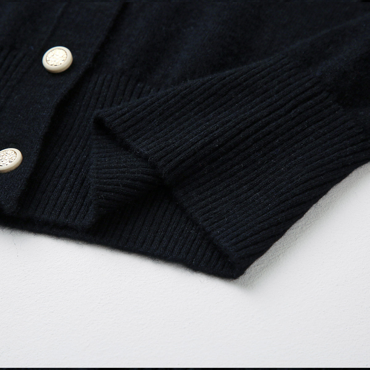 100% Cashmere Classic Sailor Collar Cardigan