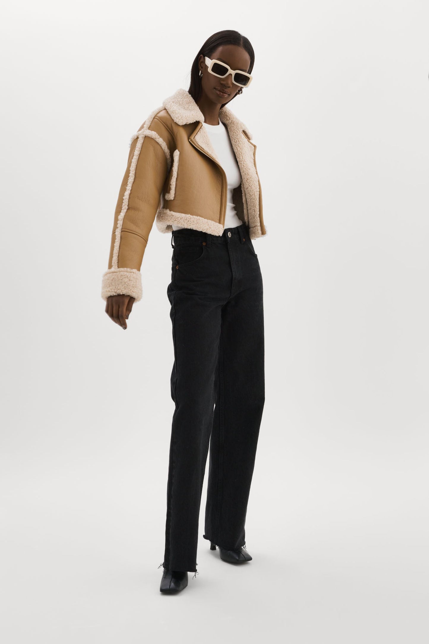 ADRINA | Faux Shearling Crop Jacket