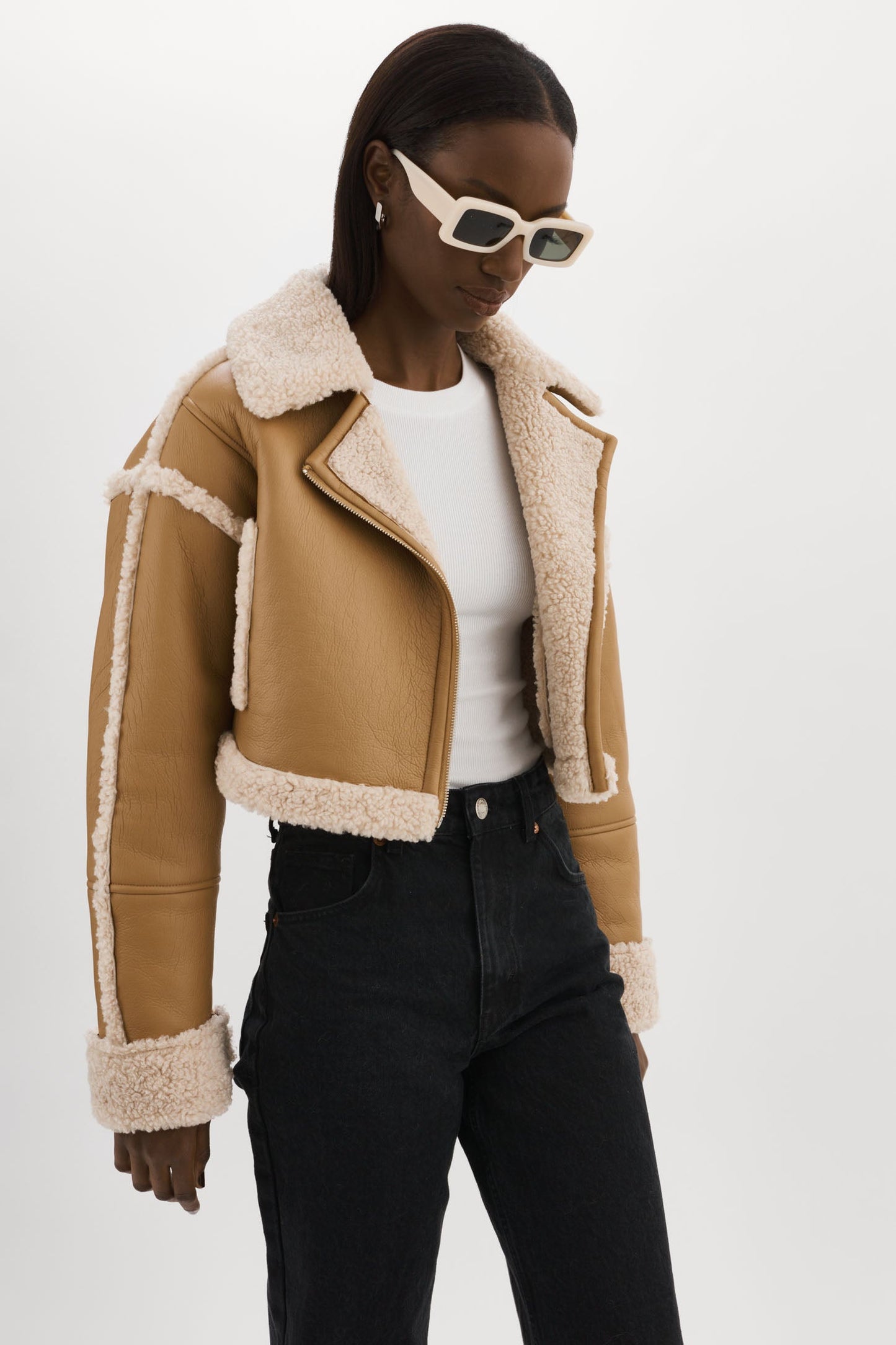 ADRINA | Faux Shearling Crop Jacket