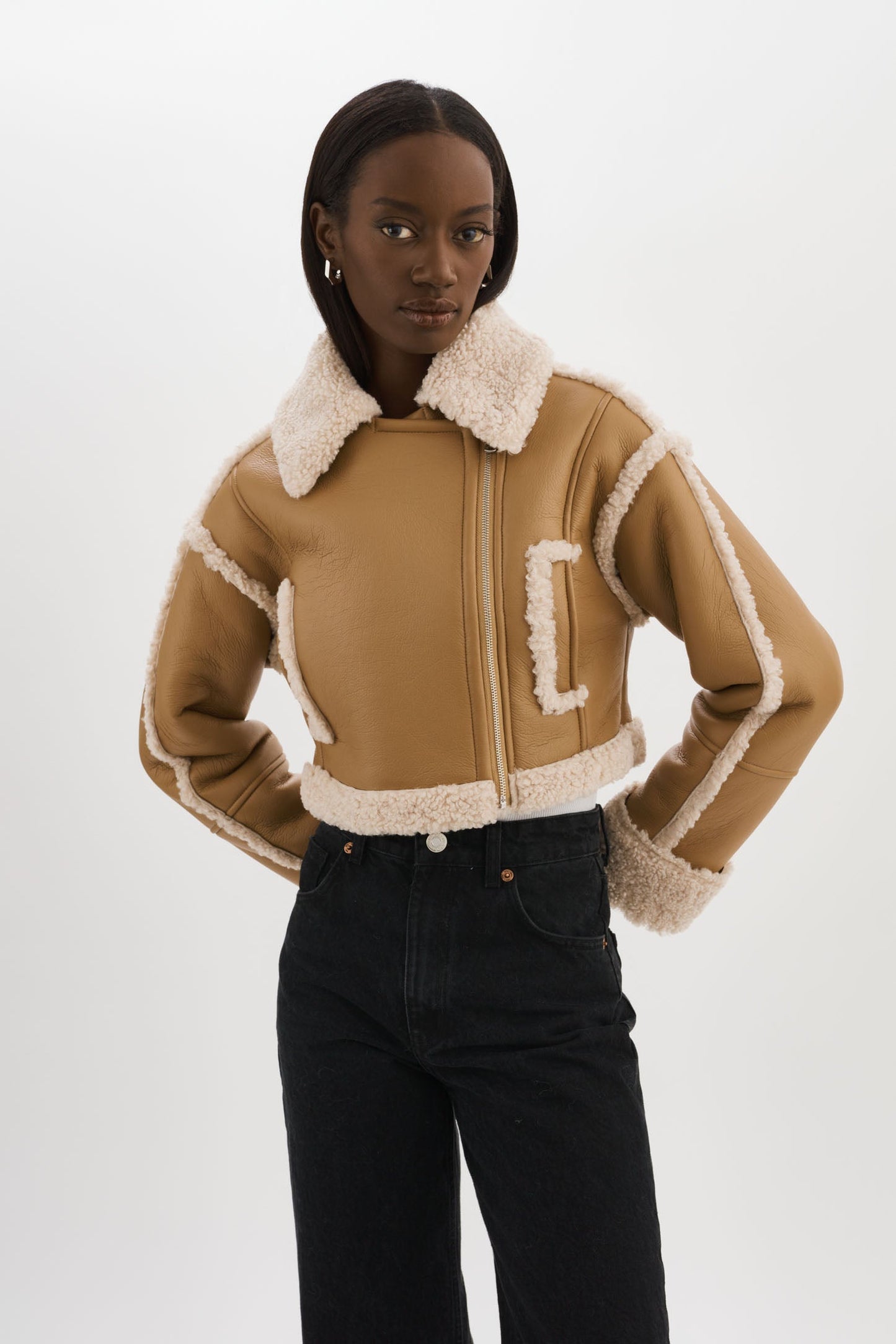 ADRINA | Faux Shearling Crop Jacket