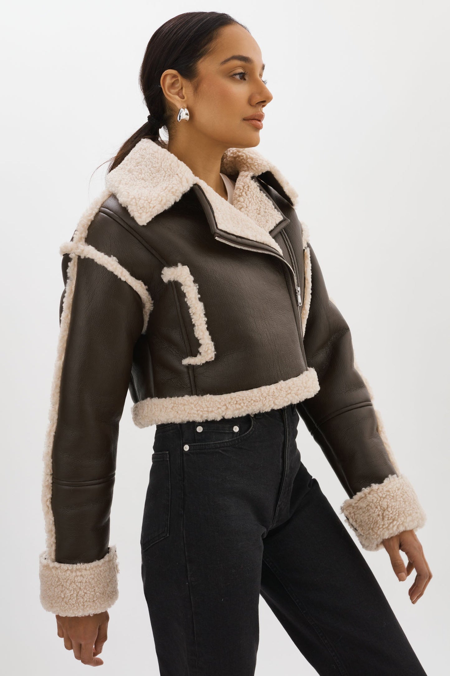 ADRINA | Faux Shearling Crop Jacket