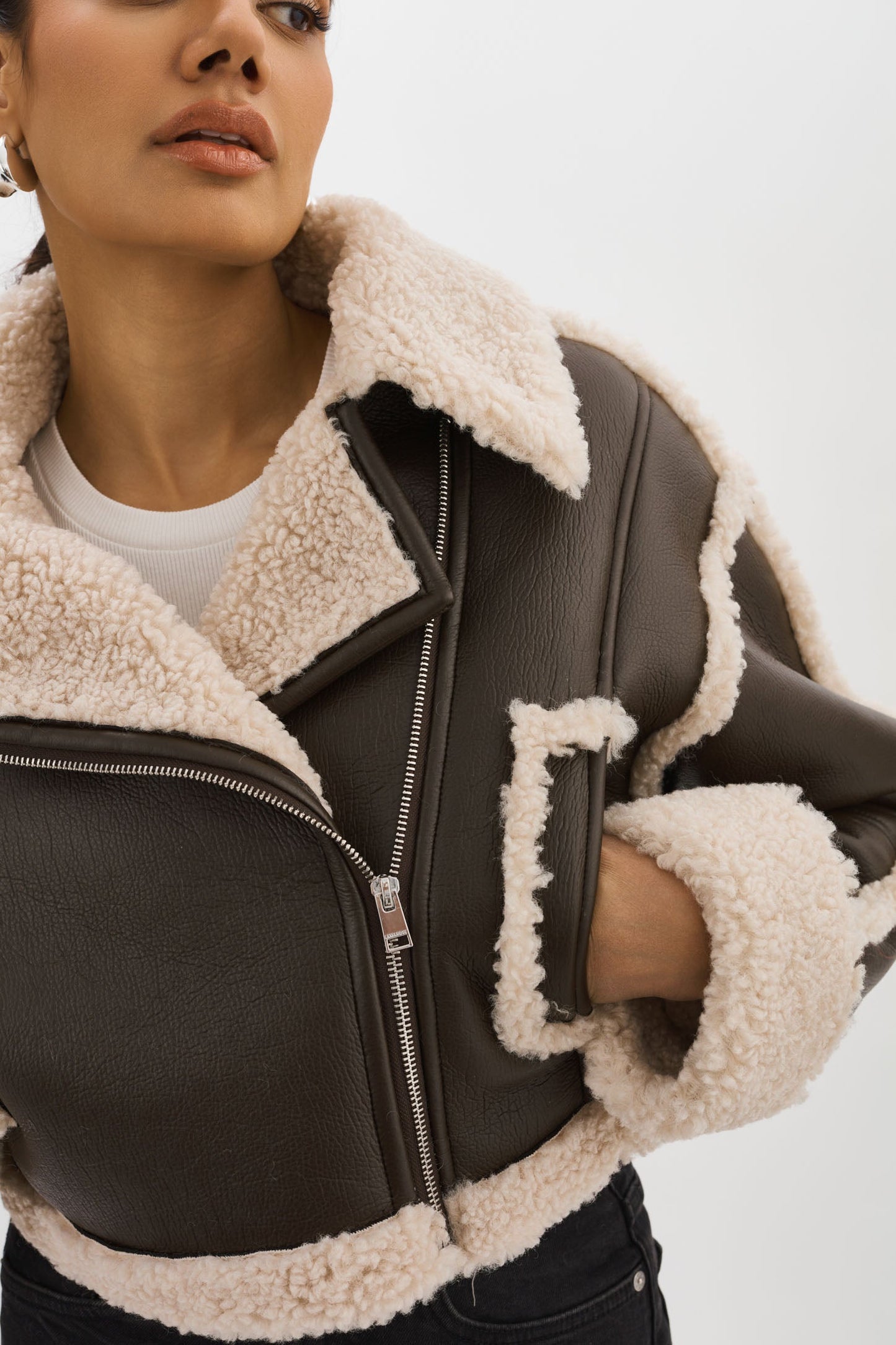 ADRINA | Faux Shearling Crop Jacket