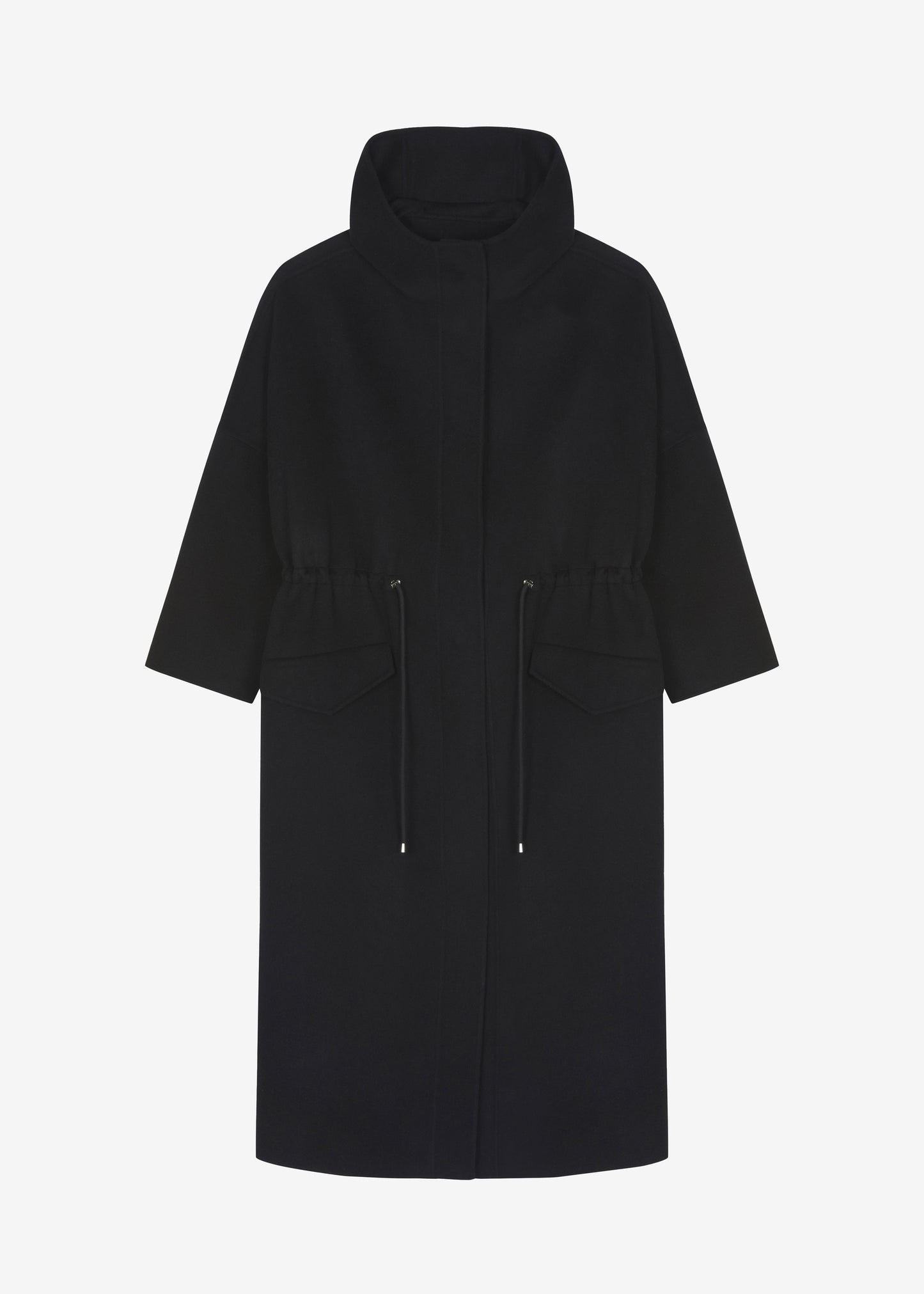 Alida Hooded Long Coat - Black