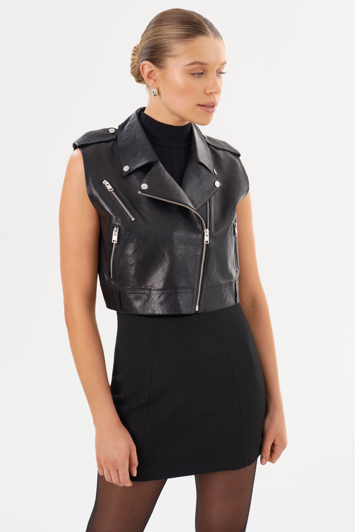 AMALIA | Leather Biker Vest