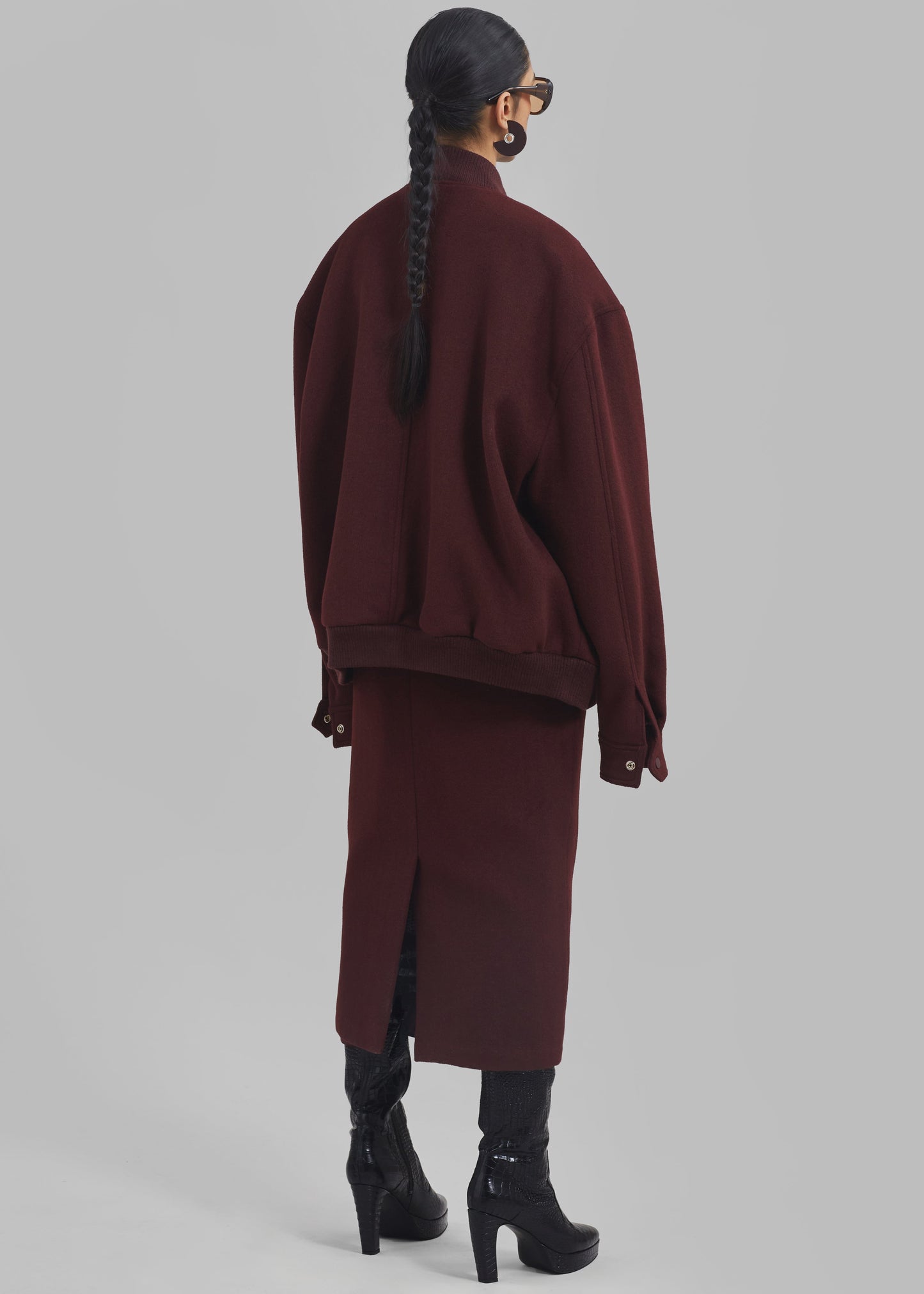 Arley Oversized Bomber - Burgundy