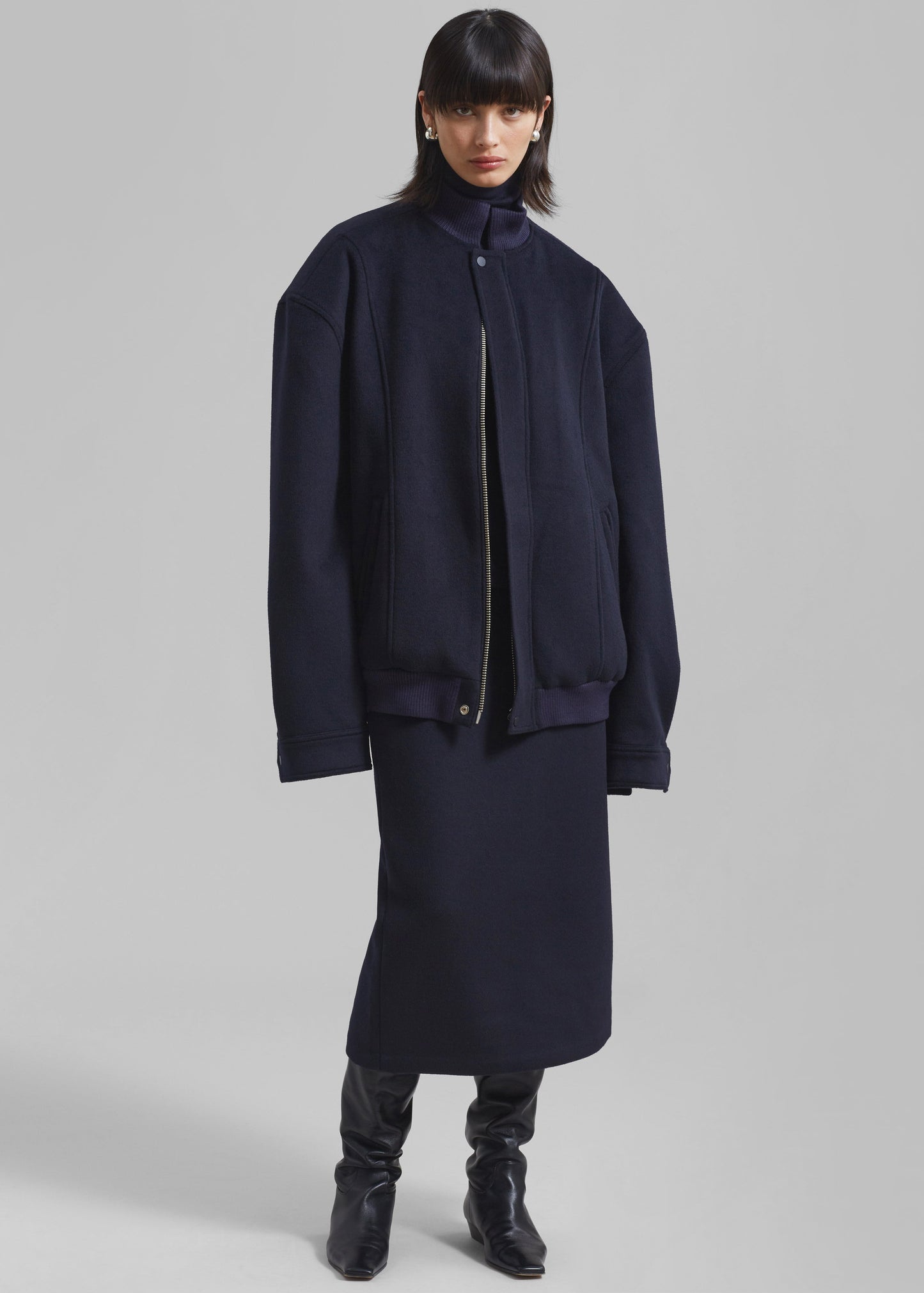 Arley Oversized Bomber - Navy