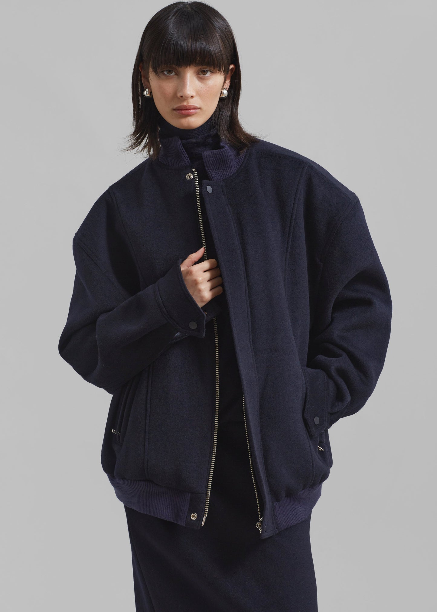 Arley Oversized Bomber - Navy