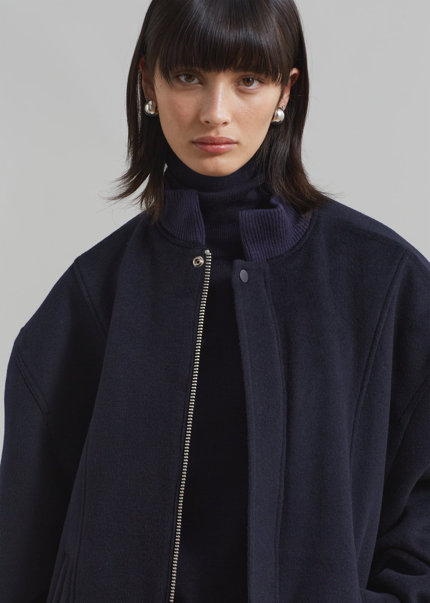 Arley Oversized Bomber - Navy